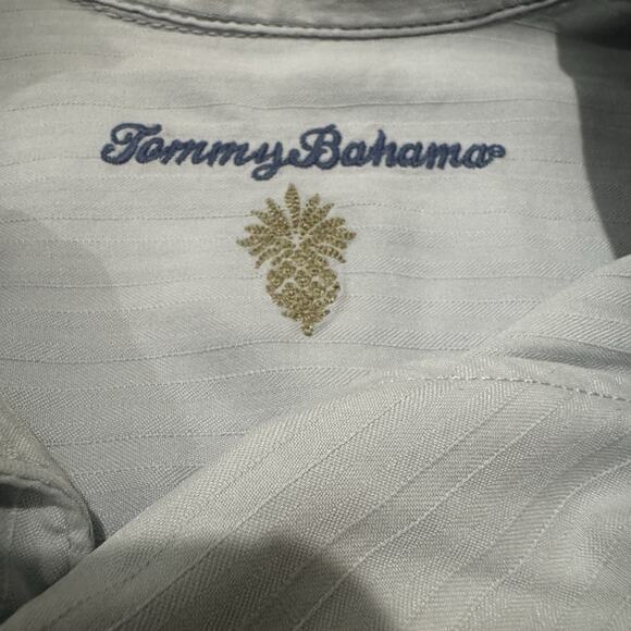 Tommy Bahama Men's L 100% Silk Camp Shirt Button Up Short Sleeve Pocket Relaxed - Picture 12 of 15